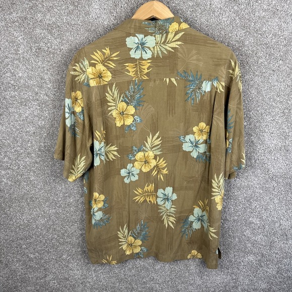 Tommy Bahama 100% Silk Button Up Shirt Men's Large Floral Hawaiian Camp - Picture 6 of 6